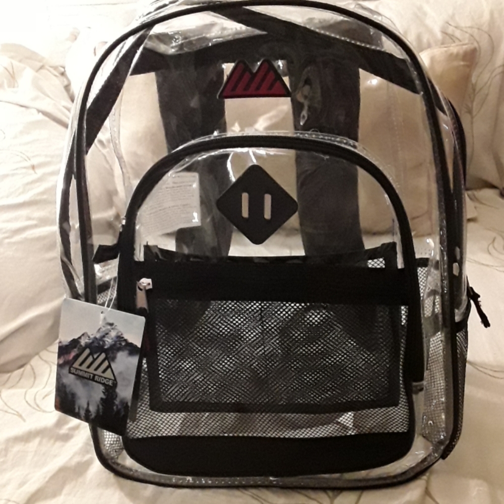 Summit Ridge clear backpack mesh pockets